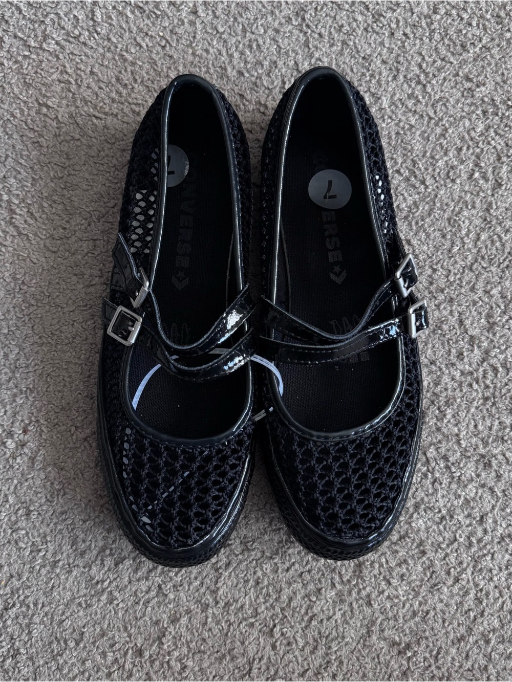 Converse Girls Black Patent Mary Jane Dress Shoes